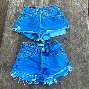 High waisted jean shorts
